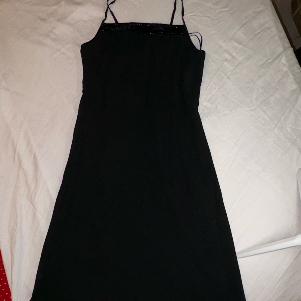Rimini by Shaw Vintage 90s 2000s Y2K Black Spaghetti Strap Dress
